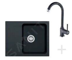 Franke Sets - Küchenset T29, Tectonite Spülbecken OID 611-62, Schwarz + Küchenarmatur FP 9900, Schwarz 114.0366.037