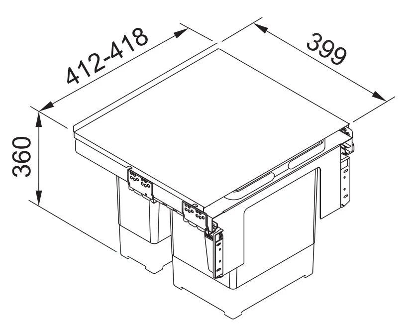 Franke Abfalltrennsysteme - Abfalleimer Garbo 45-2, Eingebaut 121.0200.692 4 Franke Abfalltrennsysteme - Abfalleimer Garbo 45-2, Eingebaut 121.0200.692 – Bild 2