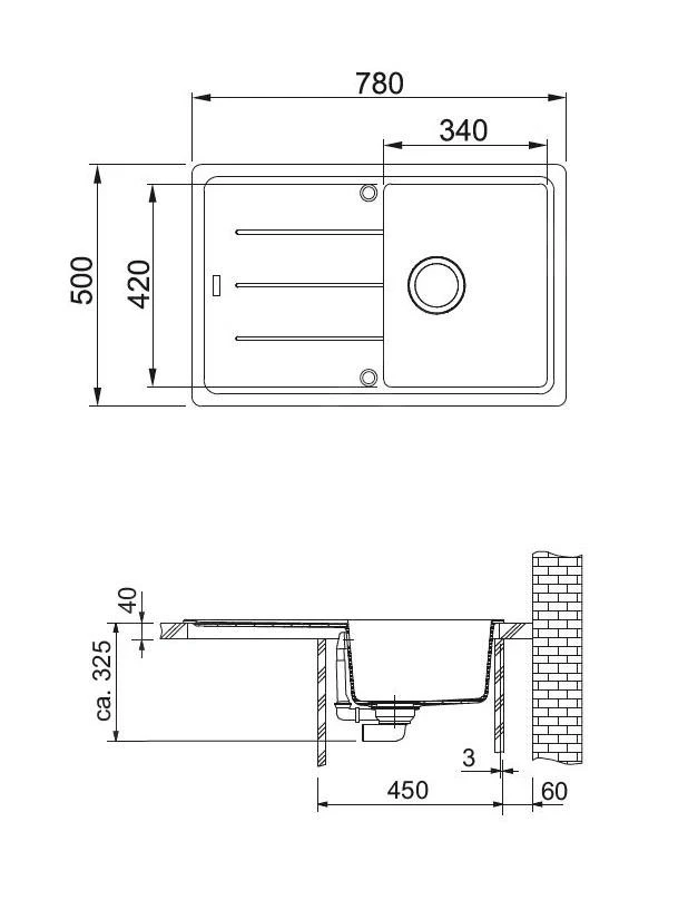 Franke Basis - Fragranit Spülbecken BFG 611-78, 780x500 Mm, Sahara 114.0285.184 4 Franke Basis - Fragranit Spülbecken BFG 611-78, 780x500 Mm, Sahara 114.0285.184 – Bild 2