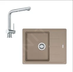 Franke Sets - Küchenset G95, Fragranitspüle BFG 611-62 Und Spültischarmatur Samoa, Kaschmir/ververchromtt 114.0510.399