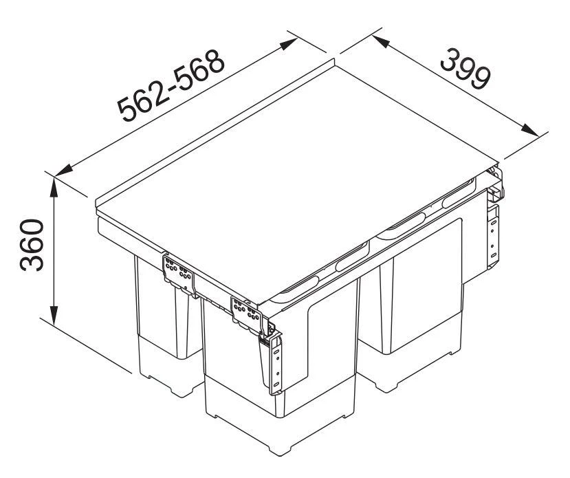 Franke Abfalltrennsysteme - Abfalleimer Garbo 60-4, Eingebaut 121.0200.676 4 Franke Abfalltrennsysteme - Abfalleimer Garbo 60-4, Eingebaut 121.0200.676 – Bild 2