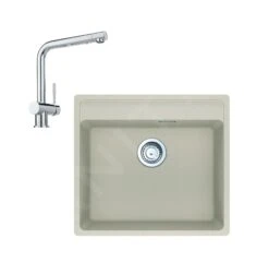 Franke Sets - Set G246, Fragranite-Spüle MRG 610-52 RTL Und Armatur Samoa, Sahara / Chrom 114.0675.672