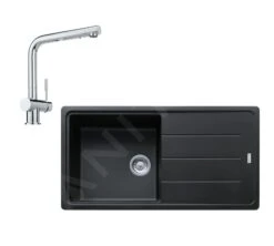 Franke Sets - Set G135, Fragranit-Spüle BFG 611 Und Armatur Samoa, Schwarz Matt / Chrom 114.0675.663