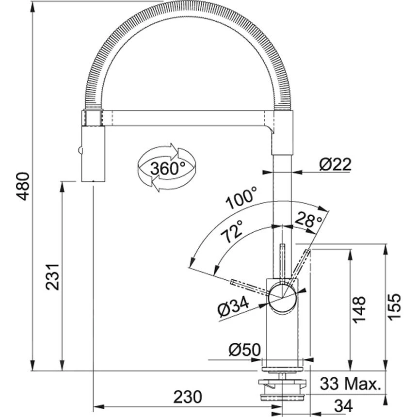 Franke Küchenarmaturen - Spültischarmatur Mit Federarm Und Umsteller, Chrom 115.0265.997 4 Franke Küchenarmaturen - Spültischarmatur Mit Federarm Und Umsteller, Chrom 115.0265.997 – Bild 2