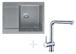 Franke Sets - Küchenset G7, Fragranitspüle MRG 611-62, Steingrau + Armatur Samoa, Chrom 114.0120.343