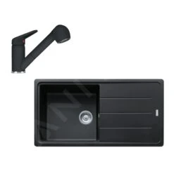 Franke Sets - Küchenset G138, Fragnitspüle BFG 611 Und Spültischarmatur FC 9547.424, Onyx 114.0510.594