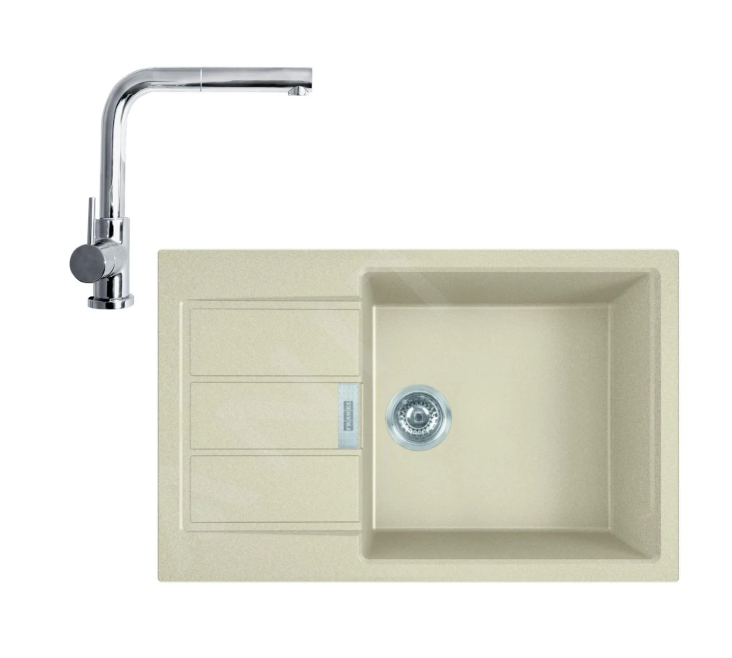 Franke Sets - Set T88, Tectonite-Spüle S2D 611-78 XL Und Armatur FN 0147.031, Beige / Chrom 143.0675.736 3 Franke Sets - Set T88, Tectonite-Spüle S2D 611-78 XL Und Armatur FN 0147.031, Beige / Chrom 143.0675.736