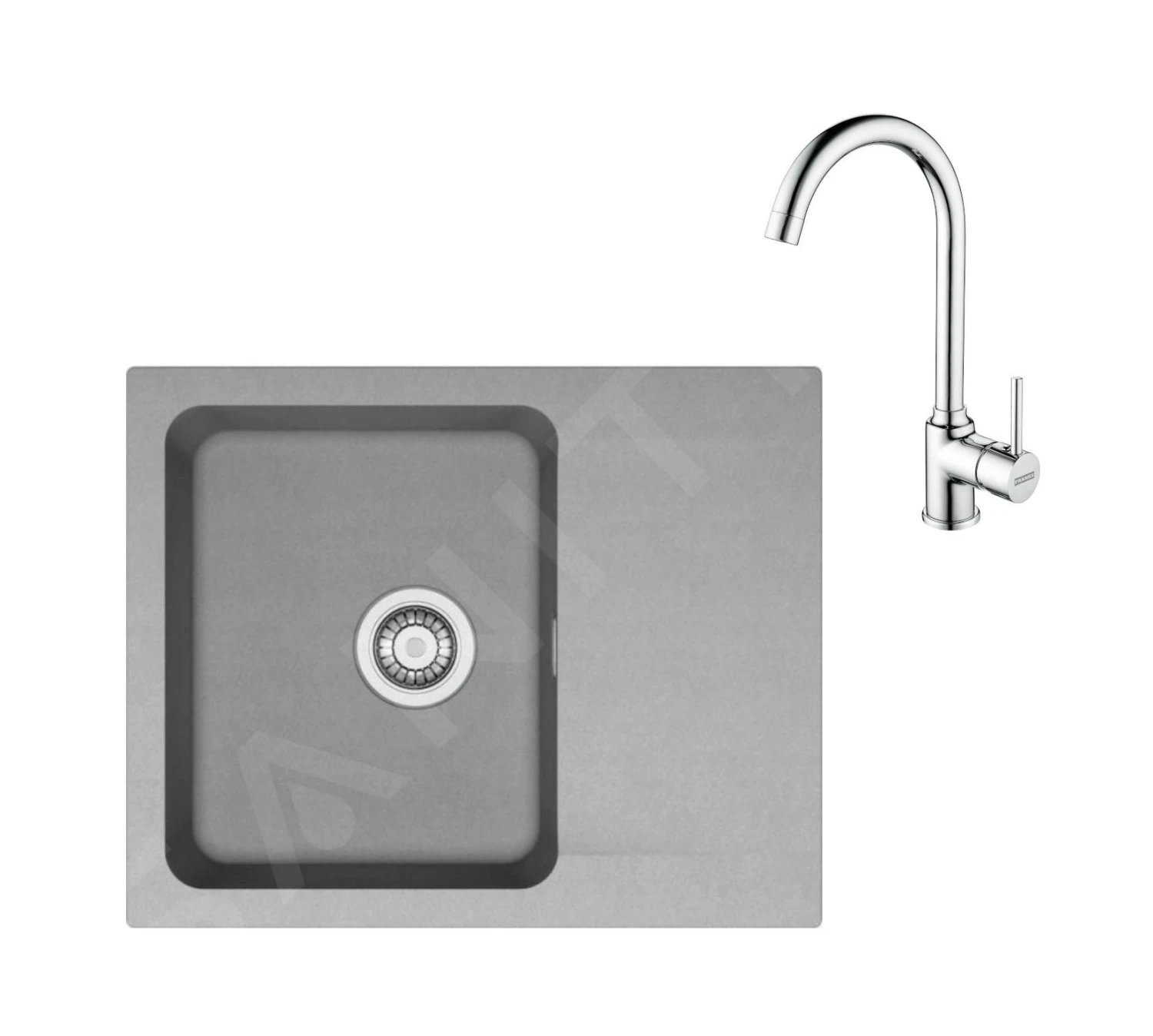 Franke Sets - Set T94, Tectonite-Spüle OID 611-62 Und Armatur FP 9000.031, Grau / Chrom 143.0675.616 3 Franke Sets - Set T94, Tectonite-Spüle OID 611-62 Und Armatur FP 9000.031, Grau / Chrom 143.0675.616