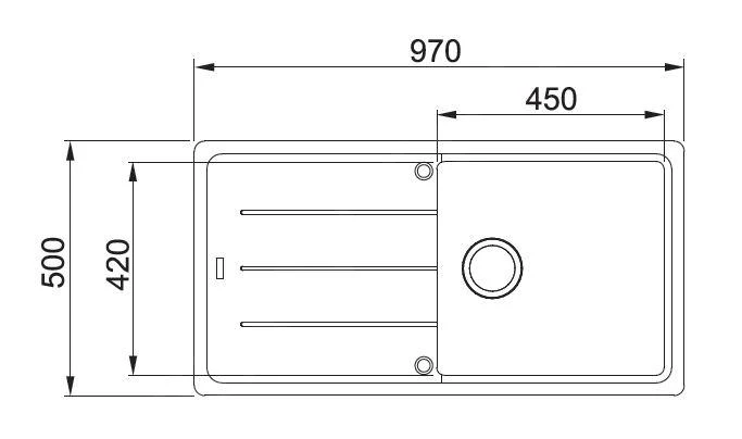 Franke Basis - Fragranit Küchenspüle BFG 611-62, 970x500 Mm, Schwarz Matt 114.0661.511 4 Franke Basis - Fragranit Küchenspüle BFG 611-62, 970x500 Mm, Schwarz Matt 114.0661.511 – Bild 2