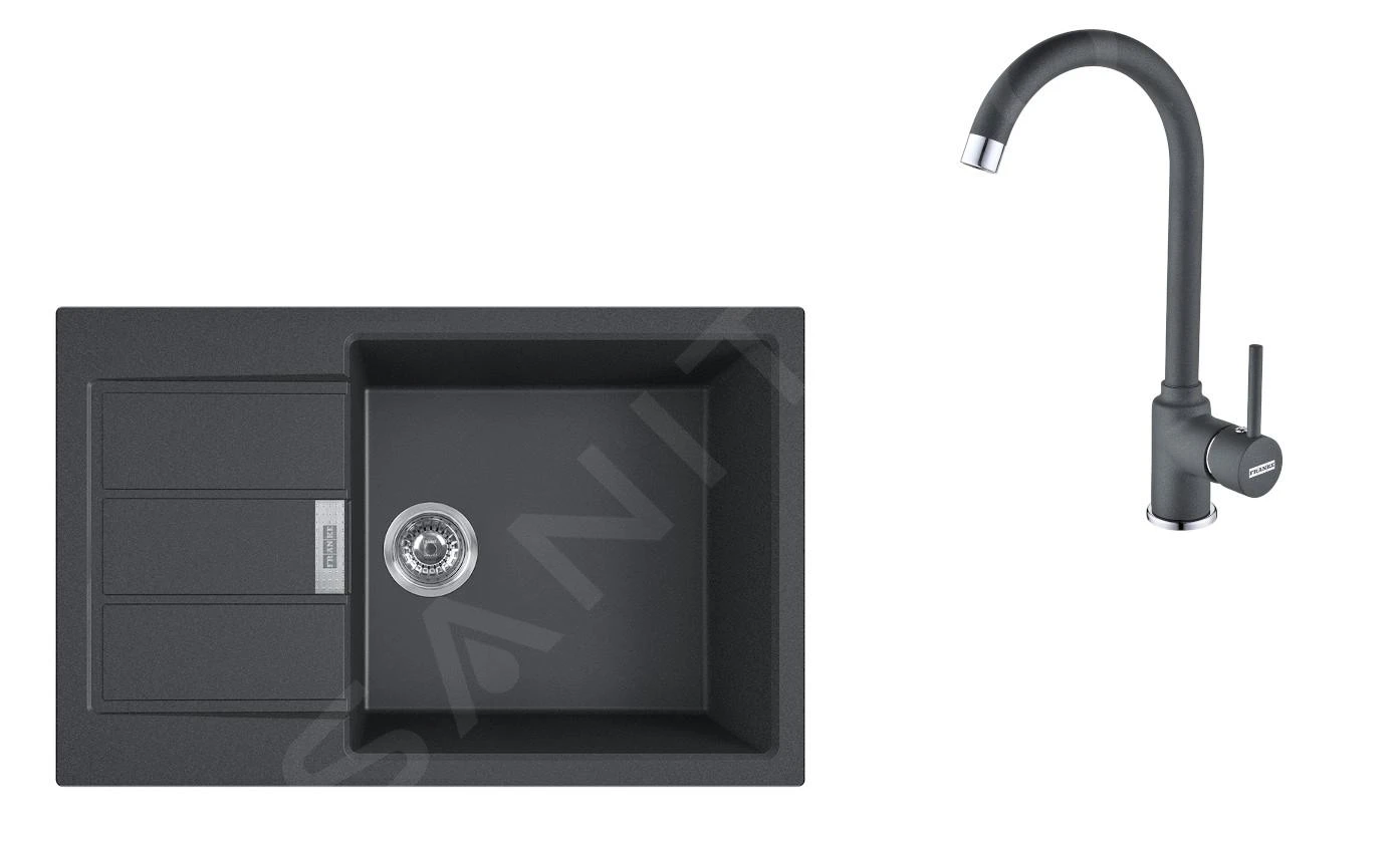 Franke Sets - SET T90, Tectonite-Spüle S2D 611-78 XL Mit Armatur FP 9000.099, Schwarz/Graphit 143.0618.752 3 Franke Sets - SET T90, Tectonite-Spüle S2D 611-78 XL Mit Armatur FP 9000.099, Schwarz/Graphit 143.0618.752