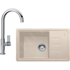 Franke Sets - Küchenset G115, Fragranitspüle BSG 611-62, Sahara + Armatur FP 0408.031, Chrom 114.0440.628