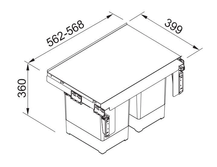 Franke Abfalltrennsysteme - Abfalleimer Garbo 60-2, Eingebaut 121.0284.027 4 Franke Abfalltrennsysteme - Abfalleimer Garbo 60-2, Eingebaut 121.0284.027 – Bild 2
