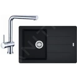 Franke Sets - Küchenset G97, Fragranit Spülbecken BFG 611-78, Onyx + Küchenarmatur SAMOA, Chrom 114.0439.152