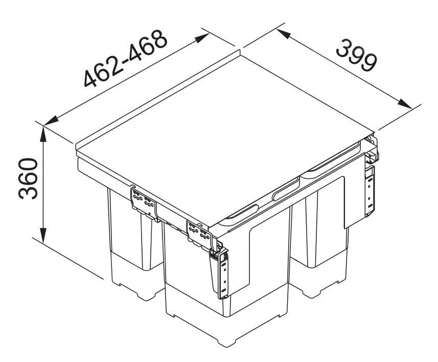 Franke Abfalltrennsysteme - Abfalleimer Garbo 50-3, Eingebaut 121.0200.691 3 Franke Abfalltrennsysteme - Abfalleimer Garbo 50-3, Eingebaut 121.0200.691 – Bild 2