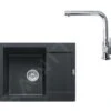 Franke Sets - Set G8, Fragranit Spülbecken MRG 611-62 Und Küchenarmatur FN 0147.031, Schwarz Matt/Chrom 114.0650.569