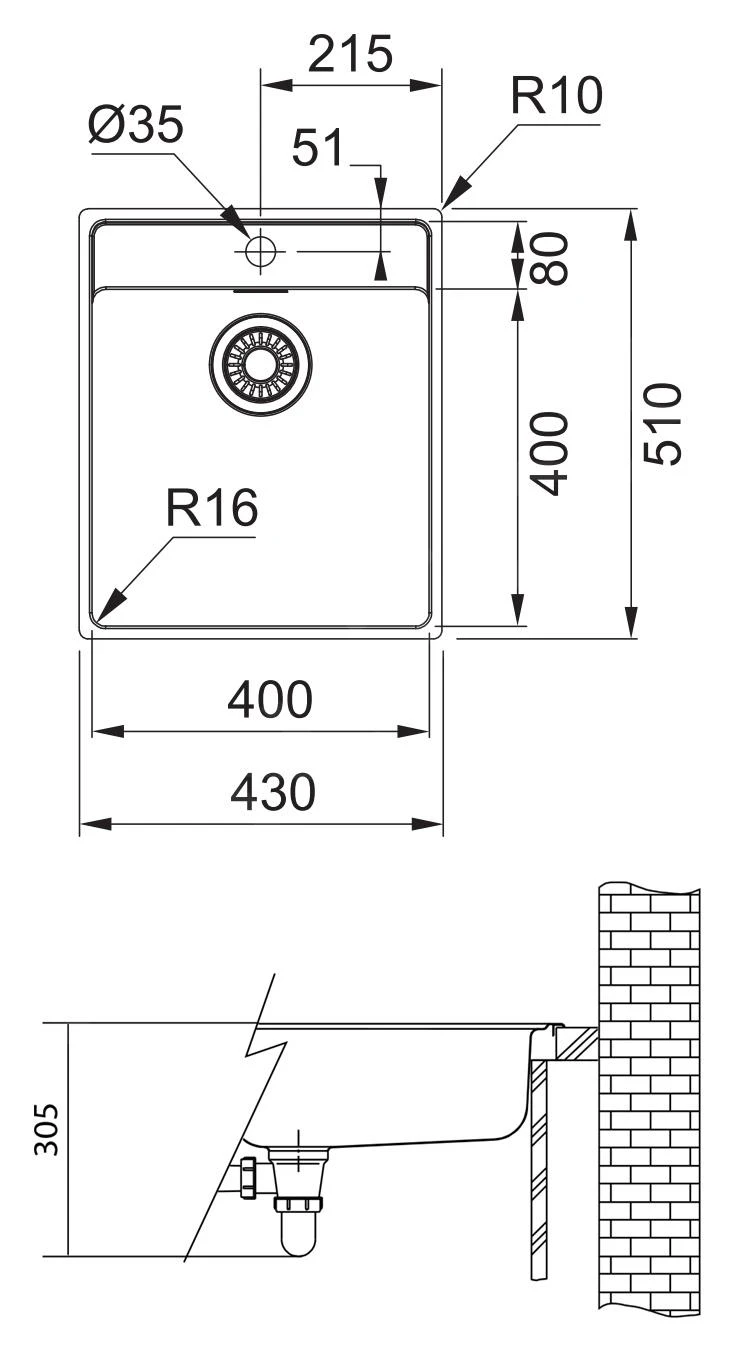 Franke Maris - Spülbecken Edelstahl MRX 210/610-40TL, 430x510x180 Mm 127.0539.571 4 Franke Maris - Spülbecken Edelstahl MRX 210/610-40TL, 430x510x180 Mm 127.0539.571 – Bild 2