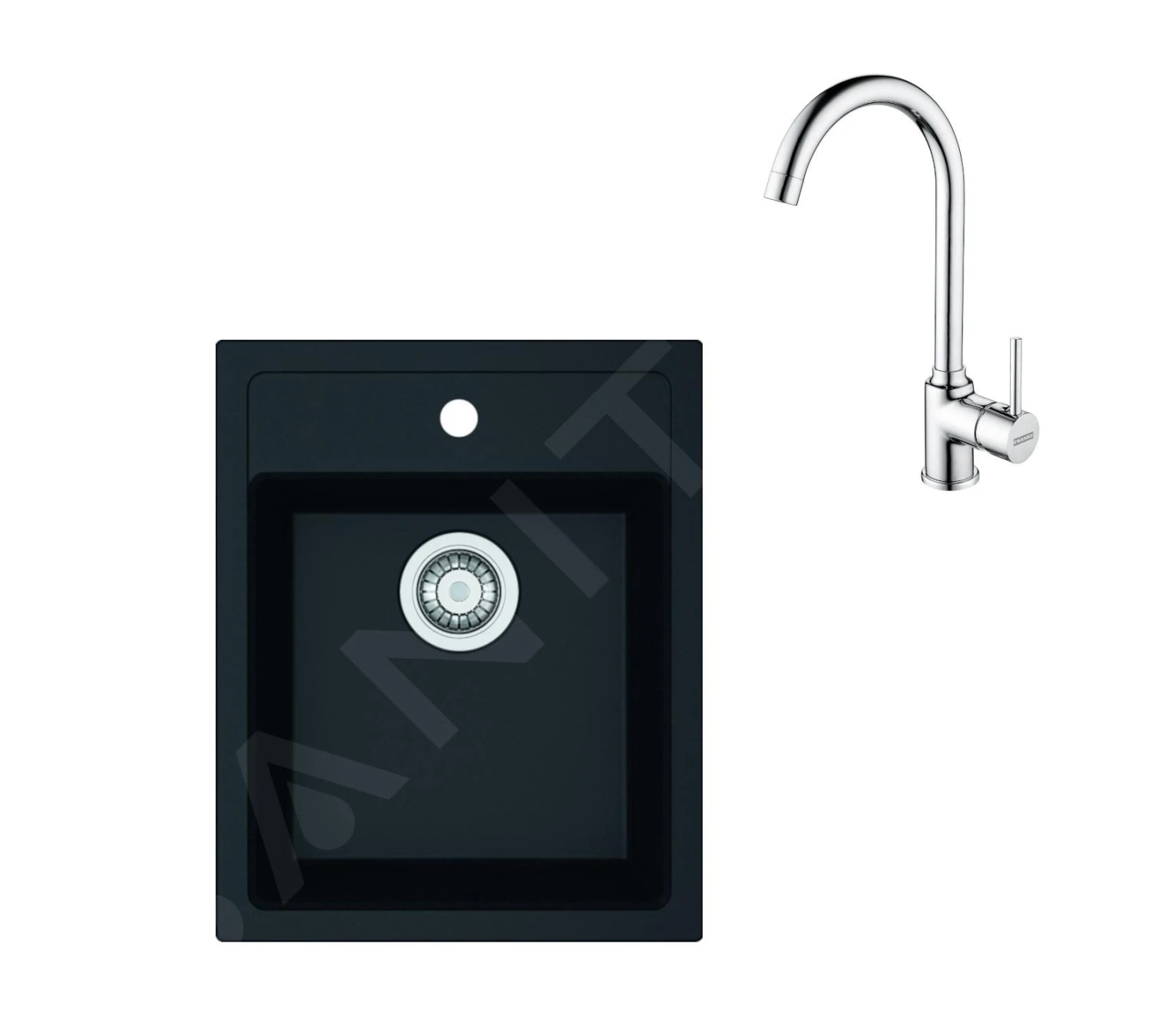 Franke Sets - Küchenset T100, Tectonite-Spüle SID 610-40 Und Armatur FP 9000.031, Schwarz / Chrom 143.0675.704 3 Franke Sets - Küchenset T100, Tectonite-Spüle SID 610-40 Und Armatur FP 9000.031, Schwarz / Chrom 143.0675.704