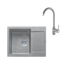 Franke Sets - Küchenset G166, Fragnitspüle MRG 611-62 Und Spültischarmatur FP 9000.084, Steingrau 114.0587.936