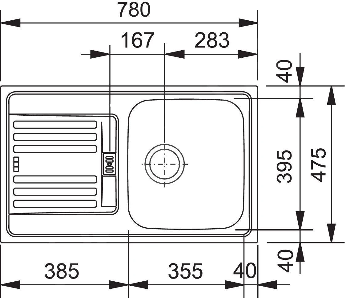 Franke Euroform - Edelstahlspüle EFN 614-78, 780x475 Mm 101.0684.386 4 Franke Euroform - Edelstahlspüle EFN 614-78, 780x475 Mm 101.0684.386 – Bild 2