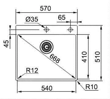 Franke Box - Spülbecken Edelstahl BXX 210/610-54 TL, 570x510 Mm 127.0369.295 4 Franke Box - Spülbecken Edelstahl BXX 210/610-54 TL, 570x510 Mm 127.0369.295 – Bild 2