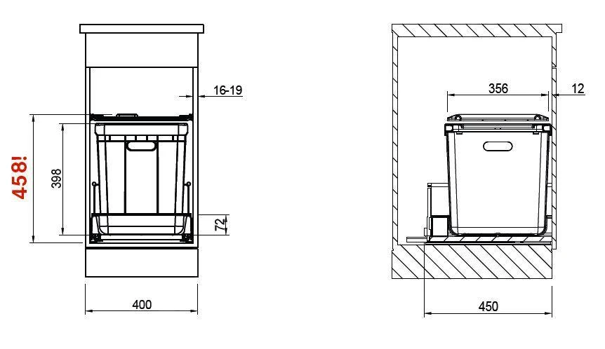 Franke Abfalltrennsysteme - Abfalleimer 350-40, Eingebaut 121.0307.552 4 Franke Abfalltrennsysteme - Abfalleimer 350-40, Eingebaut 121.0307.552 – Bild 2