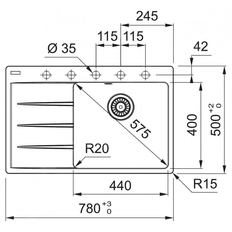 Franke Sets - Set G226, Fragranit Spülbecken CNG 611-78 TL/7 Und Küchenarmatur FP 0408.031, Onyx/Chrom 114.0650.821 4 Franke Sets - Set G226, Fragranit Spülbecken CNG 611-78 TL/7 Und Küchenarmatur FP 0408.031, Onyx/Chrom 114.0650.821 – Bild 2