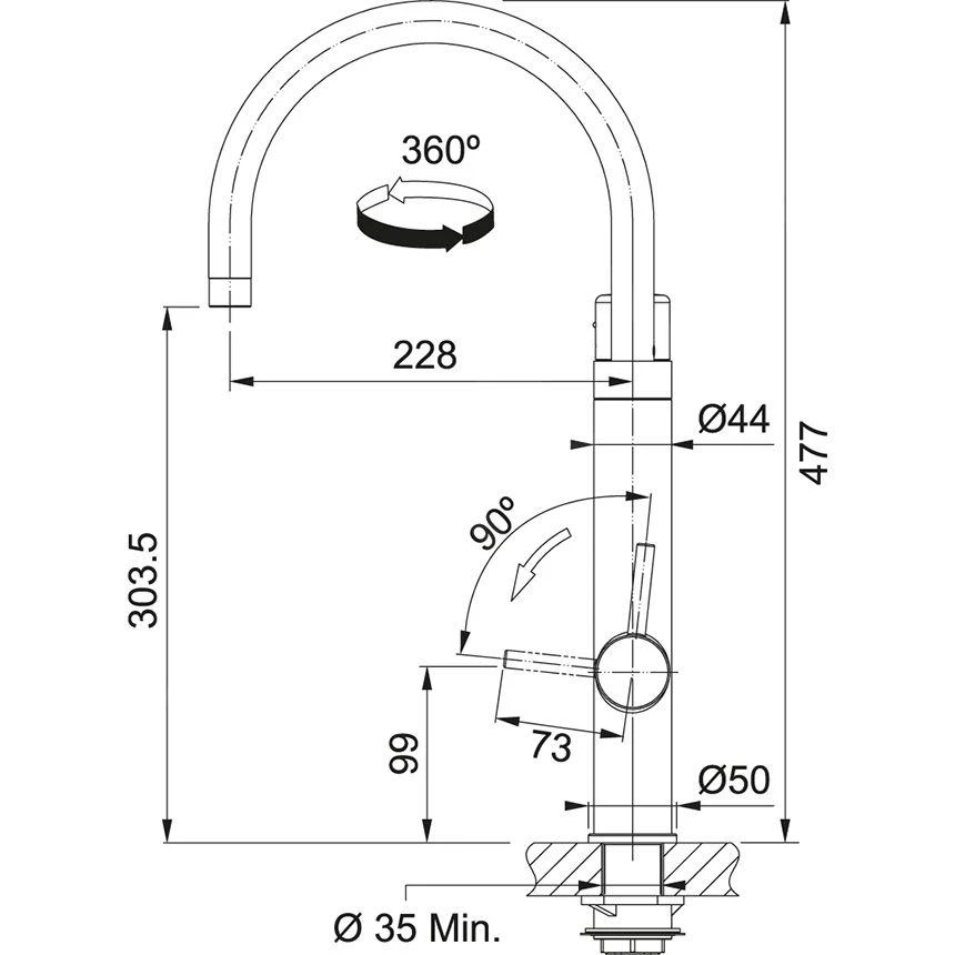 Franke Filter-Armaturen - Spültischarmatur Vital Tap Mit Filter, Chrom/Gun Metal 120.0621.229 4 Franke Filter-Armaturen - Spültischarmatur Vital Tap Mit Filter, Chrom/Gun Metal 120.0621.229 – Bild 2