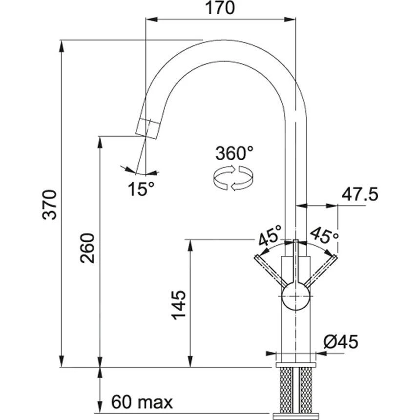 Franke Sets - Set G226, Fragranit Spülbecken CNG 611-78 TL/7 Und Küchenarmatur FP 0408.031, Onyx/Chrom 114.0650.821 5 Franke Sets - Set G226, Fragranit Spülbecken CNG 611-78 TL/7 Und Küchenarmatur FP 0408.031, Onyx/Chrom 114.0650.821 – Bild 3