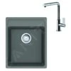 Franke Sets - Set G243, Fragranitspüle MRG 610-37 RTL Und Armatur FN 7394.031, Grauer Stein / Chrom 114.0675.653