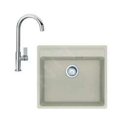 Franke Sets - Set G244, Fragranite-Spüle MRG 610-52 RTL Und Armatur FP 0408.031, Sahara / Chrom 114.0675.600