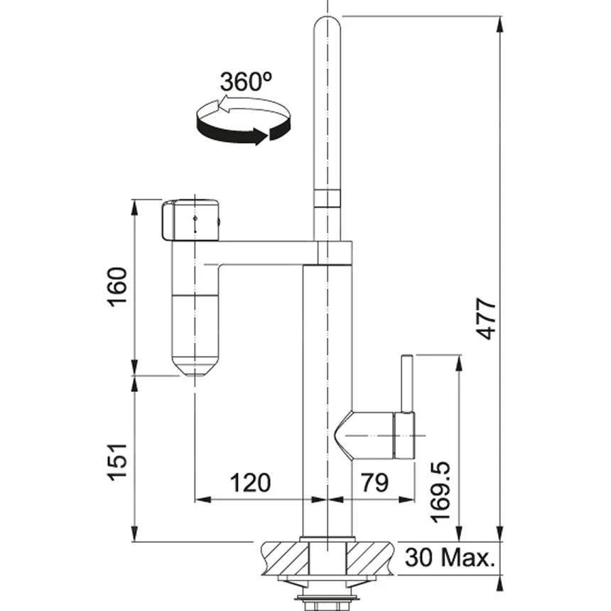 Franke Filter-Armaturen - Spültischarmatur Vital Tap Mit Filter, Chrom/Gun Metal 120.0621.229 5 Franke Filter-Armaturen - Spültischarmatur Vital Tap Mit Filter, Chrom/Gun Metal 120.0621.229 – Bild 3