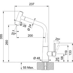 Franke Icon - Spültischarmatur FG 5188.149 Mit Asuziehbarem Endstück, Edelstahl 115.0625.189 -Küchenarmaturen Verkauf d55b9d06d85aea93771aa94a