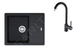 Franke Sets - SET G172, Fragranitspüle BFG 611-62 Mit Armatur FP 9000.071, Onyx/Onyx 114.0619.578