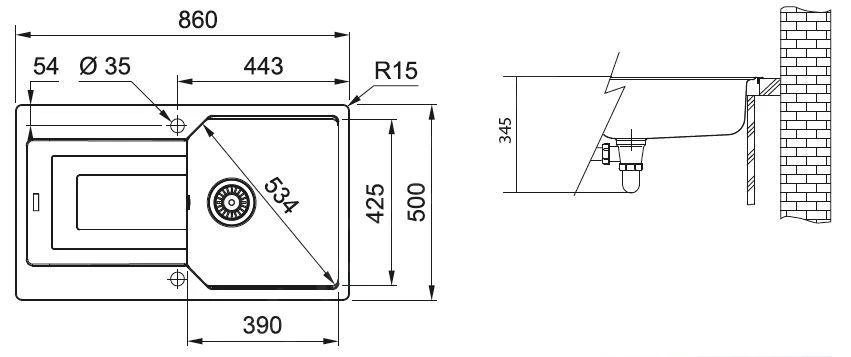 Franke Urban - Fragranit Spülbecken UBG 611-86, 860x500 Mm, Onyx 114.0582.826 4 Franke Urban - Fragranit Spülbecken UBG 611-86, 860x500 Mm, Onyx 114.0582.826 – Bild 2