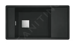 Franke Fresno - Fragranit-Spüllbecken FSG 611-88, 877x495 Mm, Schwarz Matt 114.0651.012