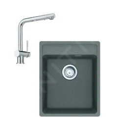 Franke Sets - Set G242, Fragranite-Spüle MRG 610-37 RTL Und Samoa-Armatur, Grauer Stein / Chrom 114.0675.643