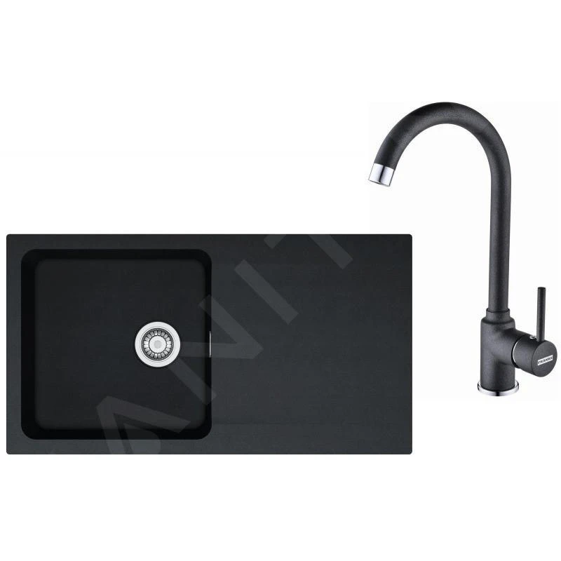 Franke Sets - Küchenset T41, Tectonite Spülbecken OID 611, Schwarz + Küchenarmatur FP 9900.099, Schwarz 114.0441.337 3 Franke Sets - Küchenset T41, Tectonite Spülbecken OID 611, Schwarz + Küchenarmatur FP 9900.099, Schwarz 114.0441.337