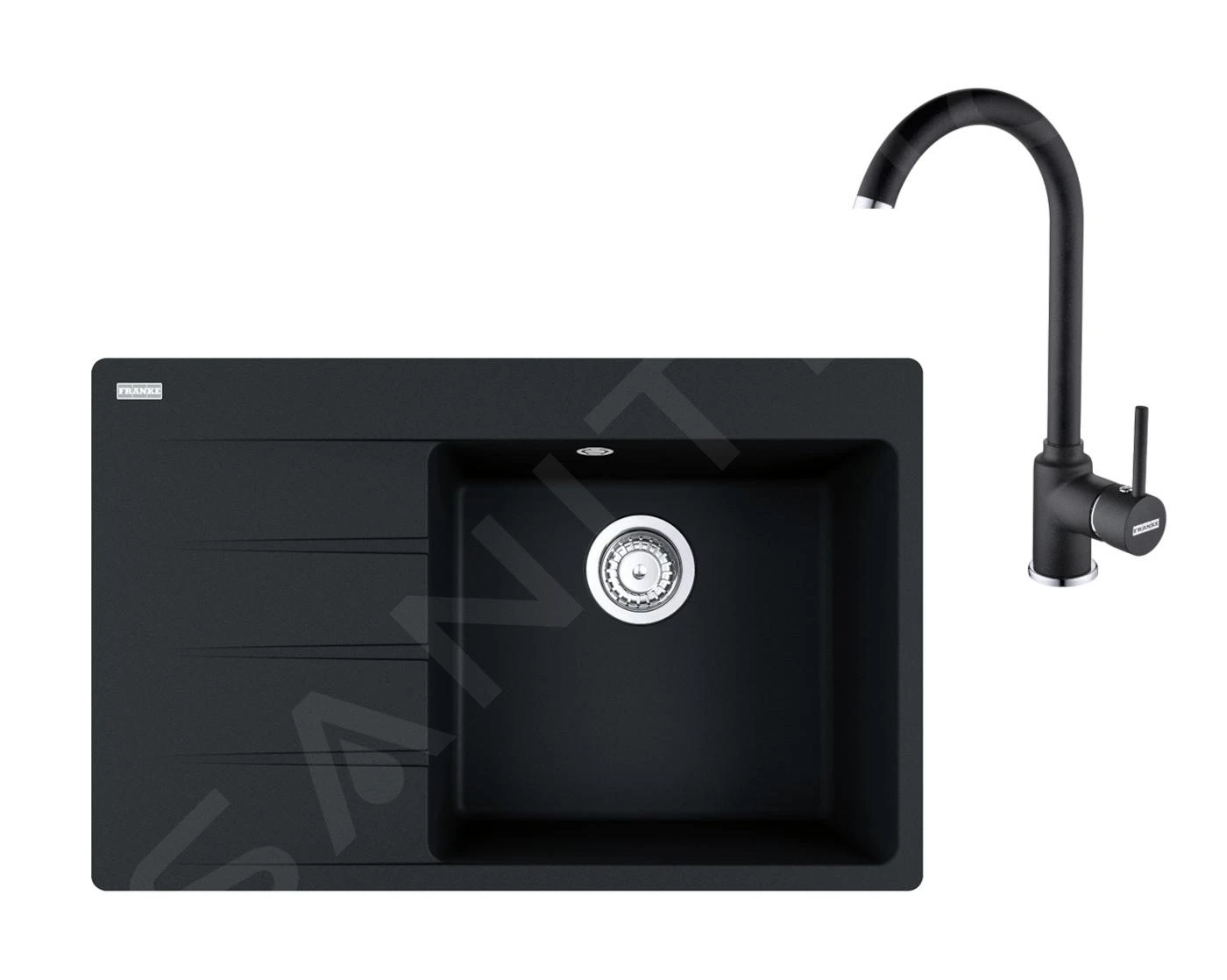 Franke Sets - Set G235, Fragranit Spülbecken CNG 611-78 TL/7 Und Küchenarmatur FP 9000.071, Onyx 114.0650.846 3 Franke Sets - Set G235, Fragranit Spülbecken CNG 611-78 TL/7 Und Küchenarmatur FP 9000.071, Onyx 114.0650.846
