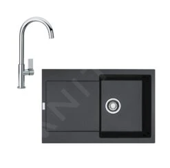 Franke Sets - Küchenset G167, Fragnitspüle MRG 611 Und Spültischarmatur FP 0408.031, Onyx/verchromt 114.0587.941