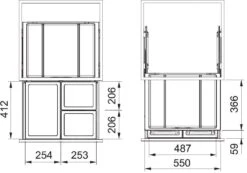 Franke Abfalltrennsysteme - Abfalleimer FX 60 26-11-11, Eingebaut 121.0557.763 -Küchenarmaturen Verkauf fdf396285263d2280e20ac94