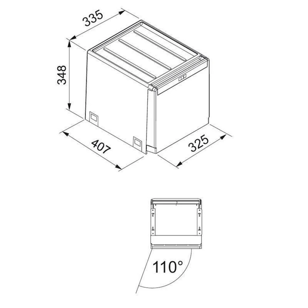 Franke Einbau-Abfallsammler Sorter Cube 40 Automatikauszug 2-fach 5 Franke Einbau-Abfallsammler Sorter Cube 40 Automatikauszug 2-fach – Bild 3