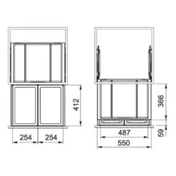 Franke Einbau-Abfallsammler Sorter FX 60 Frontauszug Abfalltrennung 2-fach -Küchenarmaturen Verkauf franke einbau abfallsammler sorter fx 60 frontauszug abfalltrennung 2 fach3