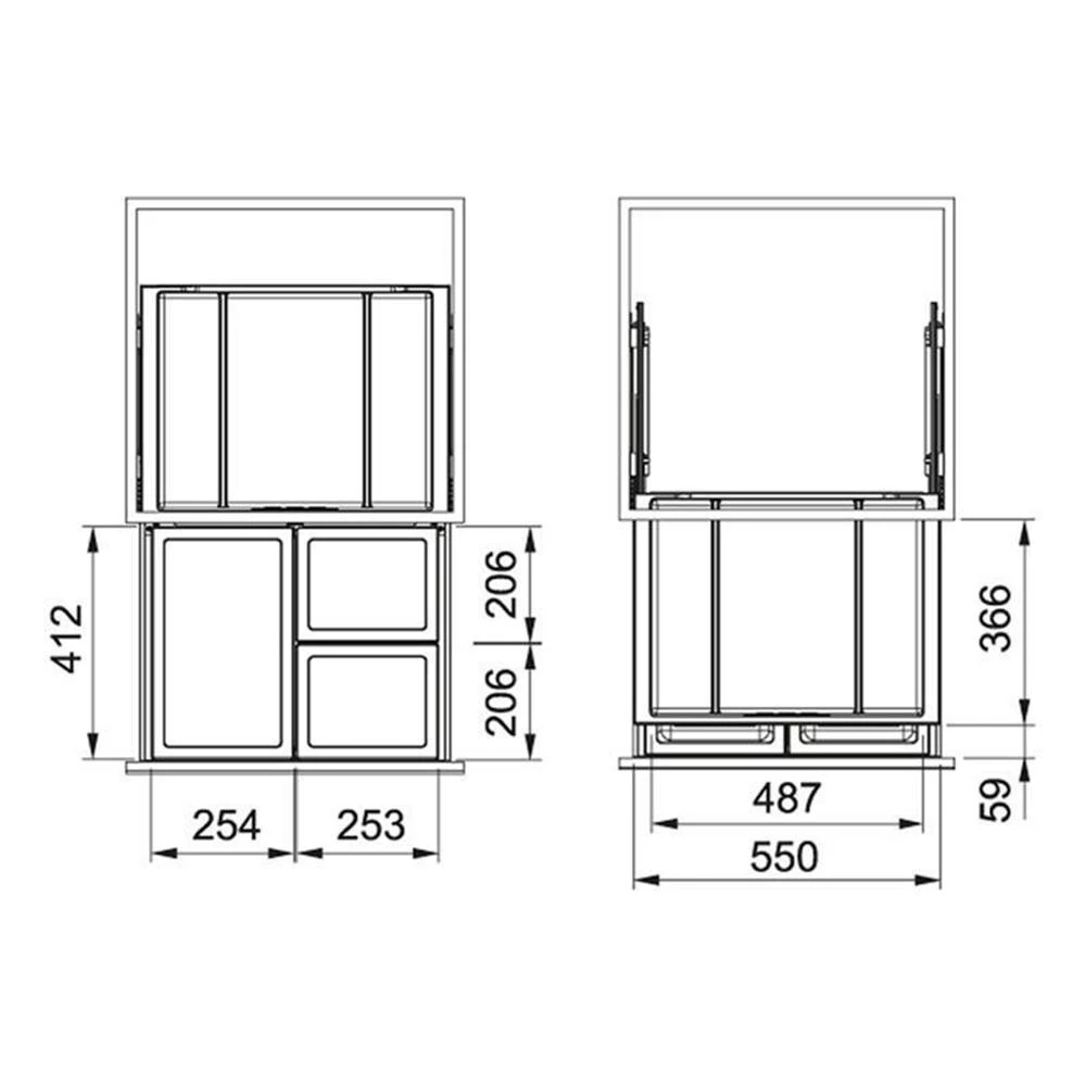 Franke Einbau-Abfallsammler Sorter FX 60 Frontauszug Abfalltrennung 3-fach 5 Franke Einbau-Abfallsammler Sorter FX 60 Frontauszug Abfalltrennung 3-fach – Bild 3