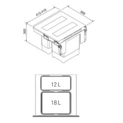 Franke Einbau-Abfallsammler Sorter Garbo 45-2 -Küchenarmaturen Verkauf franke einbau abfallsammler sorter garbo 45 23