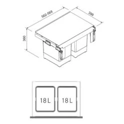 Franke Einbau-Abfallsammler Sorter Garbo 60-2 -Küchenarmaturen Verkauf franke einbau abfallsammler sorter garbo 60 23
