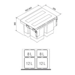 Franke Einbau-Abfallsammler Sorter Garbo 60-4 -Küchenarmaturen Verkauf franke einbau abfallsammler sorter garbo 60 43